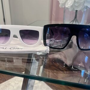 Stylish Black and White Sunglasses Set